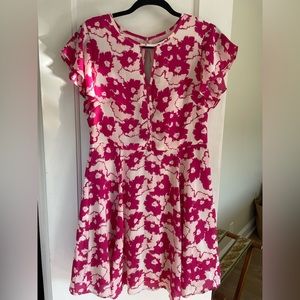 Pink and white floral Banana Republic dress